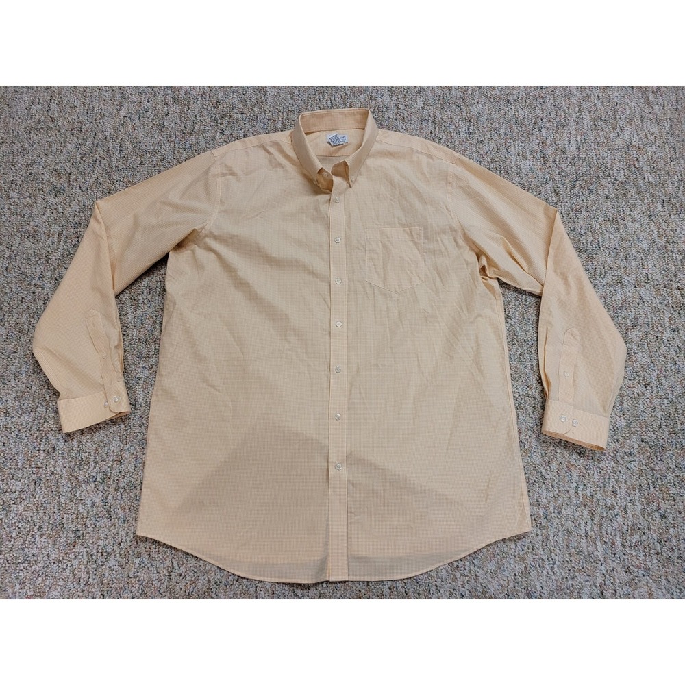 LL Bean Shirt Mens XL Tall Orange Gingham Button Down Long Sleeve Cotton